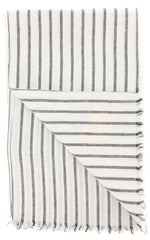 Luigi Borrelli Gray Striped Long Scarf - 52" x 27" - (LBSS12157)