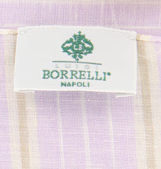 Luigi Borrelli Lavender Purple Striped Long Scarf - 68" x 27" - (LBSS12181)