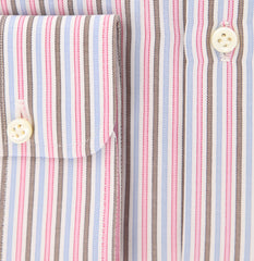 Luigi Borrelli Pink Striped Cotton Shirt - Slim - (TF) - Parent