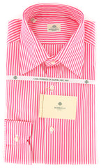 Luigi Borrelli Pink Striped Cotton Shirt - Slim - 15/38 - (TC)