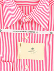 Luigi Borrelli Pink Striped Cotton Shirt - Slim - (TC) - Parent