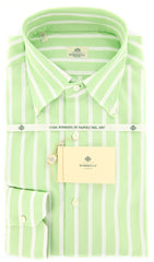 Luigi Borrelli Light Green Striped Shirt - Slim - 15/38 - (DR264OVIDBD)