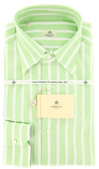 Luigi Borrelli Light Green Striped Shirt - Slim - (DR264OVIDBD) - Parent