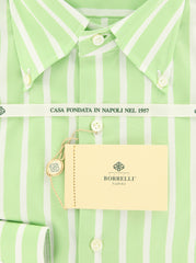 Luigi Borrelli Light Green Striped Shirt - Slim - (DR264OVIDBD) - Parent