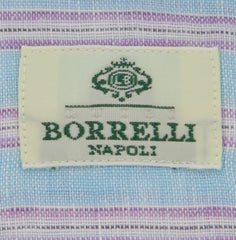 Luigi Borrelli Light Blue Striped Shirt - X Slim - (EV122NANSTPT2) - Parent