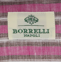 Luigi Borrelli Pink Striped Linen Shirt - Extra Slim - (TO) - Parent