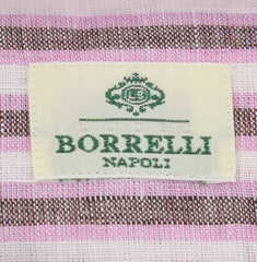 Luigi Borrelli Pink Striped Shirt - Extra Slim - 17/43 - (EV175RALPH)