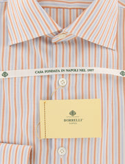 Luigi Borrelli Orange Striped Cotton Shirt - Extra Slim - (LB1763) - Parent