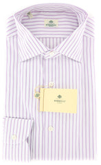 Luigi Borrelli Pink Striped Shirt - Extra Slim - 15.75/40 - (EV1813RIO)