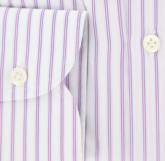 Luigi Borrelli Pink Striped Shirt - Extra Slim - 15.75/40 - (EV1813RIO)