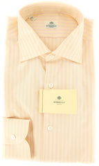Luigi Borrelli Yellow Striped Cotton Shirt - Extra Slim - 15.75/40 - (TJ)