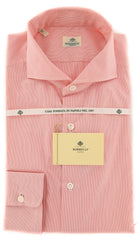 Luigi Borrelli Orange Striped Cotton Shirt - Extra Slim - 15.75/40 - (TD)