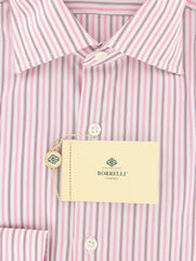 Luigi Borrelli Pink Striped Cotton Shirt - Extra Slim - (TH) - Parent