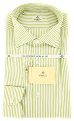 Luigi Borrelli Green Striped Shirt - Extra Slim - (EV2056GIAST) - Parent