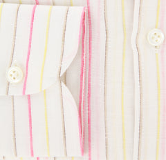 Luigi Borrelli Pink Striped Shirt - Extra Slim - 17/43 - (EV207LIVIO)