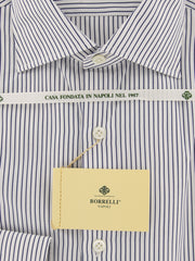 Luigi Borrelli Navy Blue Striped Shirt - Extra Slim - (559971GIA) - Parent