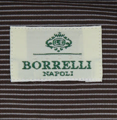 Borrelli Brown Striped Shirt - Extra Slim - 15.75/40 - (EV662NUNZIO)