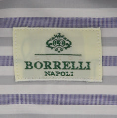 Borrelli Light Blue Striped Shirt - Extra Slim - 17/43 - (EV69030HILL)