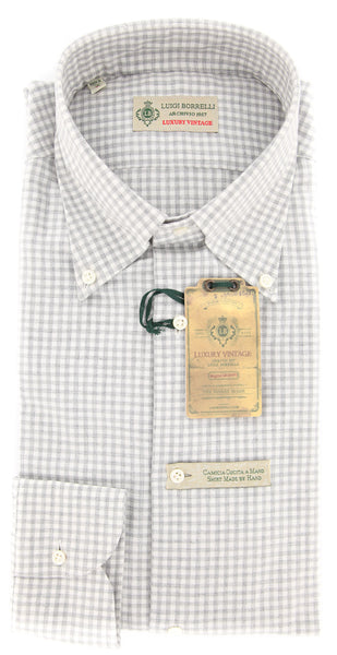 Borrelli Light Gray Shirt - Extra Slim - 15.75/40 - (EV415930VALERIO)