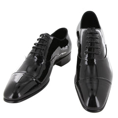 $925 Max Verre Black Leather  Tuxedo Shoes - 10/9 - (MV328261)