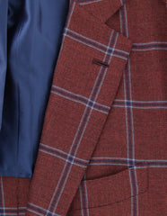 Orazio Luciano Red Wool Blend Sportcoat - (T2242QUADROSR8) - Parent