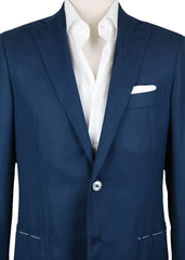 Principe d'Eleganza Blue Wool Solid Sportcoat - (NX) - Parent