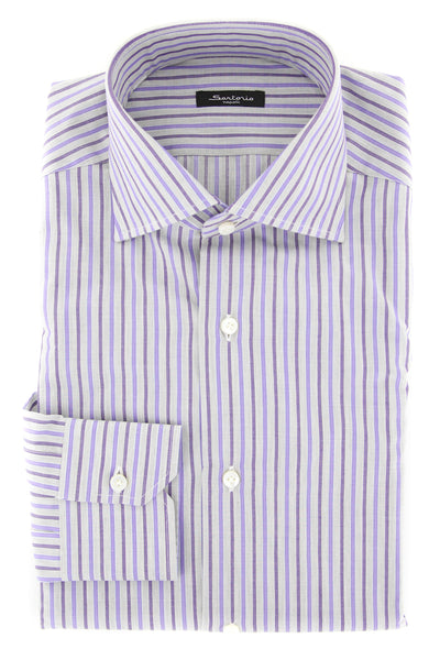 Sartorio Napoli Purple Striped Shirt - Slim - (SA-C1723-STRX12) - Parent