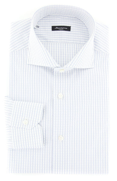 Sartorio Napoli Blue Check Shirt - Slim - (SA-C2009-GEOX13) - Parent