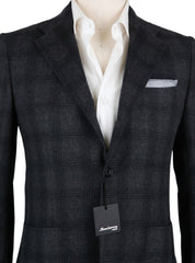 New $3300 Sartorio Napoli Charcoal Window Pane Sportcoat - (SA1025176) - Parent