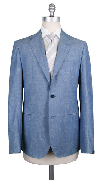 Abla by Sartorio Denim Blue Cotton Melange Suit - (SA9191710) - Parent