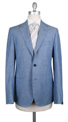 Abla by Sartorio Denim Blue Cotton Melange Suit - (SA9191710) - Parent