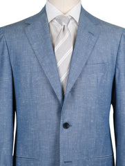 Abla by Sartorio Denim Blue Cotton Melange Suit - (SA9191710) - Parent