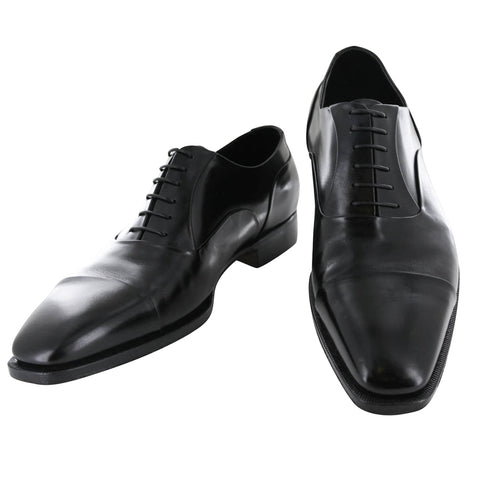 Silvano Lattanzi Black Cap Toe Oxford Shoes