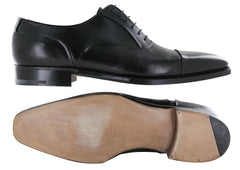 Silvano Lattanzi Black Leather Cap Toe Oxford Shoes - (585) - Parent