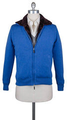 Svevo Parma Blue Solid Cashmere Fur Jacket - L US/52 EU - (475)