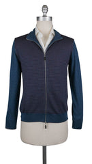 Svevo Parma Blue Cashmere Blend Sweater Jacket - Full Zip - S/48 - (504)