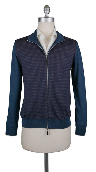 Svevo Parma Blue Cashmere Blend Sweater Jacket - Full Zip - (504) - Parent