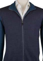 Svevo Parma Blue Cashmere Blend Sweater Jacket - Full Zip - (504) - Parent