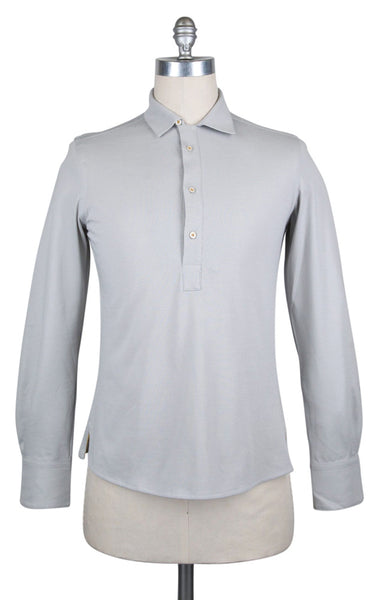 $600 Svevo Parma Light Gray Solid Piqué Polo - (SV9302611) - Parent