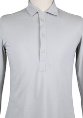 $600 Svevo Parma Light Gray Solid Piqué Polo - (SV9302611) - Parent
