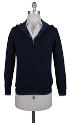 Svevo Parma Navy Blue Wool Hooded Sweater - Full Zip - Small/48 - (495)