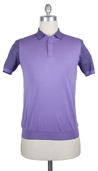 Svevo Parma Purple Check Cotton Blend Polo - (SV69227) - Parent