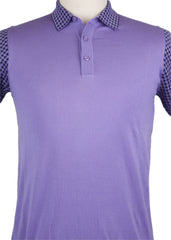 Svevo Parma Purple Check Cotton Blend Polo - (SV69227) - Parent