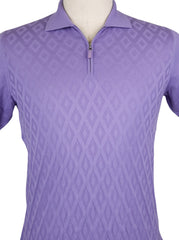 $600 Svevo Parma Purple Argyle Cotton Polo - (SV9302614) - Parent