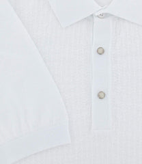 $575 Svevo Parma White Solid Cotton Polo - (SV9302613) - Parent