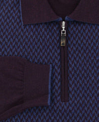 Svevo Parma Purple Cashmere Sweater - 1/4 Zip - (SVMPV91) - Parent
