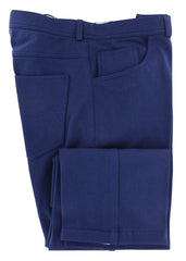 Svevo Parma Blue Solid Stretch Pants - 34/50 - (444)