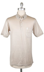 Svevo Parma Beige Striped Cotton Polo - Small/48 - (RR)