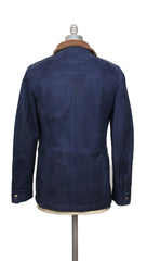 Brunello Cucinelli Blue Leather Solid Jacket - (BC0108224) - Parent