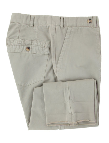 Brunello Cucinelli Beige Solid Cotton Pants - Slim - (BC9152211) - Parent